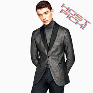 Zara Man Silver Metallic Men's Blazer Jacket